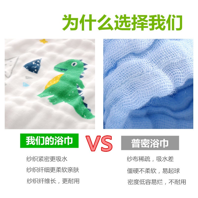 New Six-Layer Baby Gauze Bath Towel Cotton Children'S Towel Quilt Baby Cover Blanket Children'S Quilt Seersucker Bath Towel - Image 5
